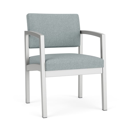 Lesro Lenox Steel Guest Chair, Ash (Blue) Seat, Ash Back, 22.5 W 24.5 L 32 H, Vinyl Seat LS1101